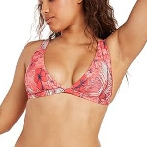 NWT Volcom Women Sea U soon Halter Eco True Swim bikini top sz L